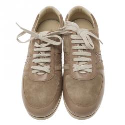 مملوكة مسبقًا حذاء رياضي بوتيغيا فينيتا باترفلاي سويدي بيج وجلد مقاس 41