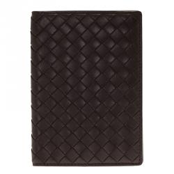 Bottega Veneta Brown Intrecciato Passport Holder