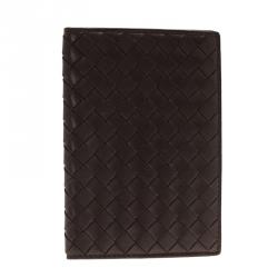 Bottega Veneta Brown Intrecciato Passport Holder