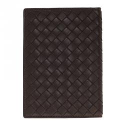 Bottega Veneta Brown Intrecciato Passport Holder