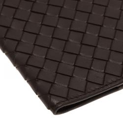 Bottega Veneta Brown Intrecciato Passport Holder
