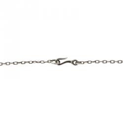 Pre Owned Bottega Veneta Intrecciato Double Circle Silver Pendant Necklace