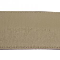 Pre Owned Bottega Veneta Purple Leather Chain Link Belt 85CM