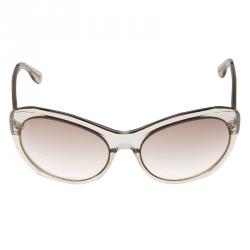 Pre Owned Bottega Veneta BV 46/S Transparent Grey Round Sunglasses