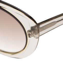 Pre Owned Bottega Veneta BV 46/S Transparent Grey Round Sunglasses