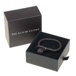 Bottega Veneta Espresso Intrecciato Nappa Leather Bracelet Size 16cm