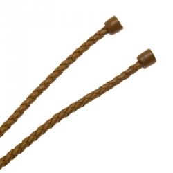 Pre Owned Bottega Veneta Brown Intrecciato Woven Leather Rope Belt