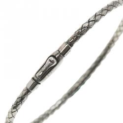مملوكة مسبقًا Bottega Veneta Intrecciato Antique Finish Silver Bracelet M