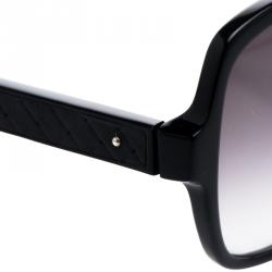 Bottega Veneta Black BV0015S Intrecciato Square Sunglasses