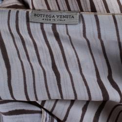 Pre Owned Bottega Veneta Brown Printed Silk Top M