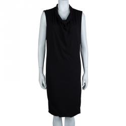 مملوكة مسبقًا فستان بوتيغا فينيتا كشمير أسود بلا أكمام بقلنسوة S