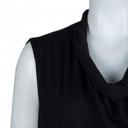 مملوكة مسبقًا فستان بوتيغا فينيتا كشمير أسود بلا أكمام بقلنسوة S