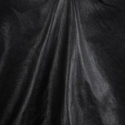Bottega Veneta Black Draped Leather Strapless Top M