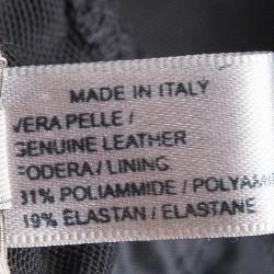 Bottega Veneta Black Draped Leather Strapless Top M