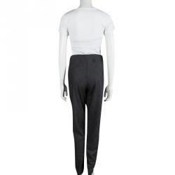 Bottega Veneta Grey Glen Plaid Wool Trousers M