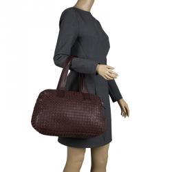 Pre Owned Bottega Veneta Ebano Intrecciato Leather Satchel