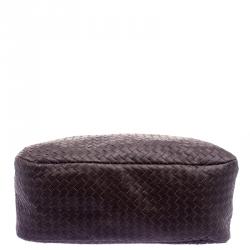 Pre Owned Bottega Veneta Ebano Intrecciato Leather Satchel