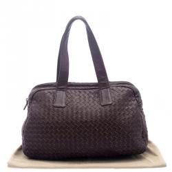 Pre Owned Bottega Veneta Ebano Intrecciato Leather Satchel
