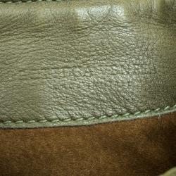 Pre Owned Bottega Veneta Green Intrecciato Leather Applique Shoulder Bag