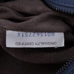 Pre Owned Bottega Veneta Blue Nappa Intrecciato Medium Hobo
