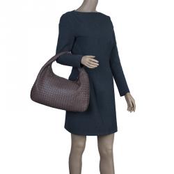 Pre Owned Bottega Veneta Brown Intrecciato Nappa Hobo