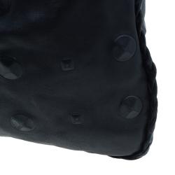 Pre Owned Bottega Veneta Black Leather Stud Stamped Hobo Bag