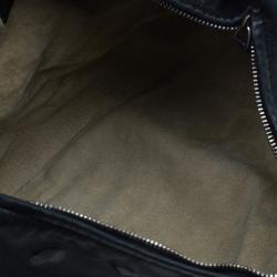 Pre Owned Bottega Veneta Black Leather Stud Stamped Hobo Bag