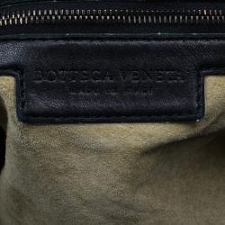 Pre Owned Bottega Veneta Black Leather Stud Stamped Hobo Bag