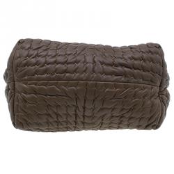 Pre Owned Bottega Veneta Brown Soft Leather Stitch Detail Tote