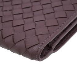 Pre Owned Bottega Veneta Brown Intrecciato Leather Irish Mini Wallet