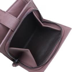 Pre Owned Bottega Veneta Brown Intrecciato Leather Irish Mini Wallet