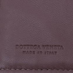 Pre Owned Bottega Veneta Brown Intrecciato Leather Irish Mini Wallet
