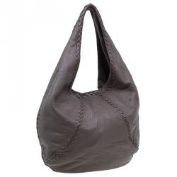 Pre Owned Bottega Veneta Brown Leather Large Cervo Hobo
