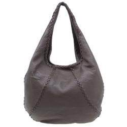 Pre Owned Bottega Veneta Brown Leather Large Cervo Hobo
