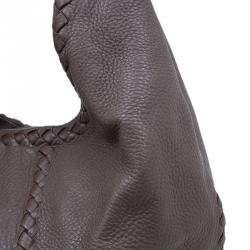 Pre Owned Bottega Veneta Brown Leather Large Cervo Hobo