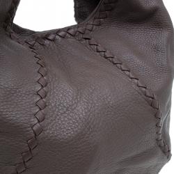 Pre Owned Bottega Veneta Brown Leather Large Cervo Hobo