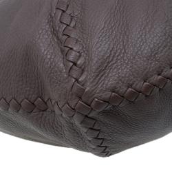 Pre Owned Bottega Veneta Brown Leather Large Cervo Hobo
