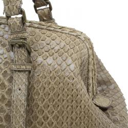 مملوكة مسبقًا حقيبة بوتيغا فينيتا جلد ثعبان بيج