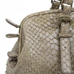 مملوكة مسبقًا حقيبة بوتيغا فينيتا جلد ثعبان بيج