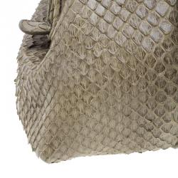 مملوكة مسبقًا حقيبة بوتيغا فينيتا جلد ثعبان بيج