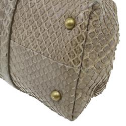 مملوكة مسبقًا حقيبة بوتيغا فينيتا جلد ثعبان بيج