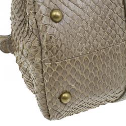 مملوكة مسبقًا حقيبة بوتيغا فينيتا جلد ثعبان بيج