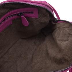 Pre Owned Bottega Veneta Pink Intrecciato Woven Leather Crossbody Bag