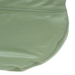 Pre Owned Bottega Veneta Mela Green Leather Woven Handle Hobo Bag
