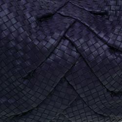 Pre Owned Bottega Veneta Purple Intrecciato Leather Maxi Pleated Veneta Hobo Bag