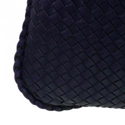 Pre Owned Bottega Veneta Purple Intrecciato Leather Maxi Pleated Veneta Hobo Bag