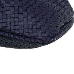 Pre Owned Bottega Veneta Purple Intrecciato Leather Maxi Pleated Veneta Hobo Bag
