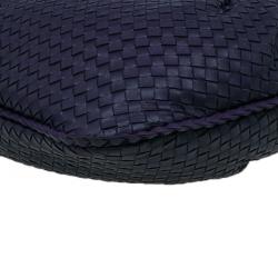 Pre Owned Bottega Veneta Purple Intrecciato Leather Maxi Pleated Veneta Hobo Bag