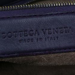 Pre Owned Bottega Veneta Purple Intrecciato Leather Maxi Pleated Veneta Hobo Bag