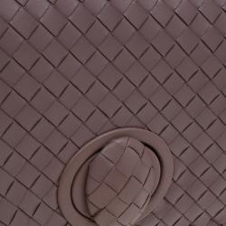 Pre Owned Bottega Veneta Petra Woven Nappa Leather Twist Lock Clutch